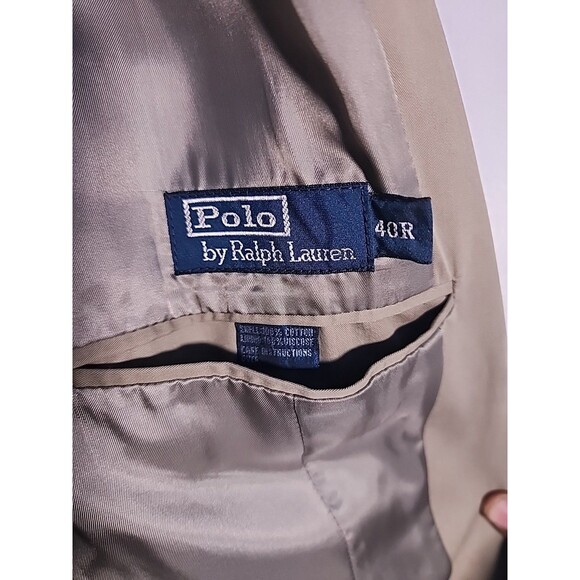Polo Ralph Lauren Tan Chino Khaki Sport Coat Blazer Jacket Men's 40R - Picture 2 of 14